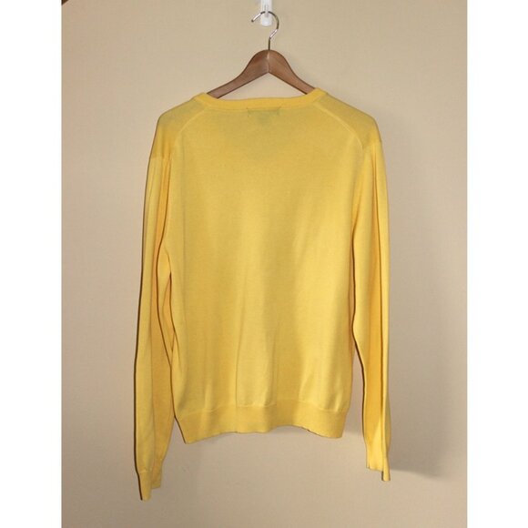 BROOKS BROTHERS 100% Supima Cotton Pullover V-Neck Sweater, Yellow (M) - Picture 2 of 6